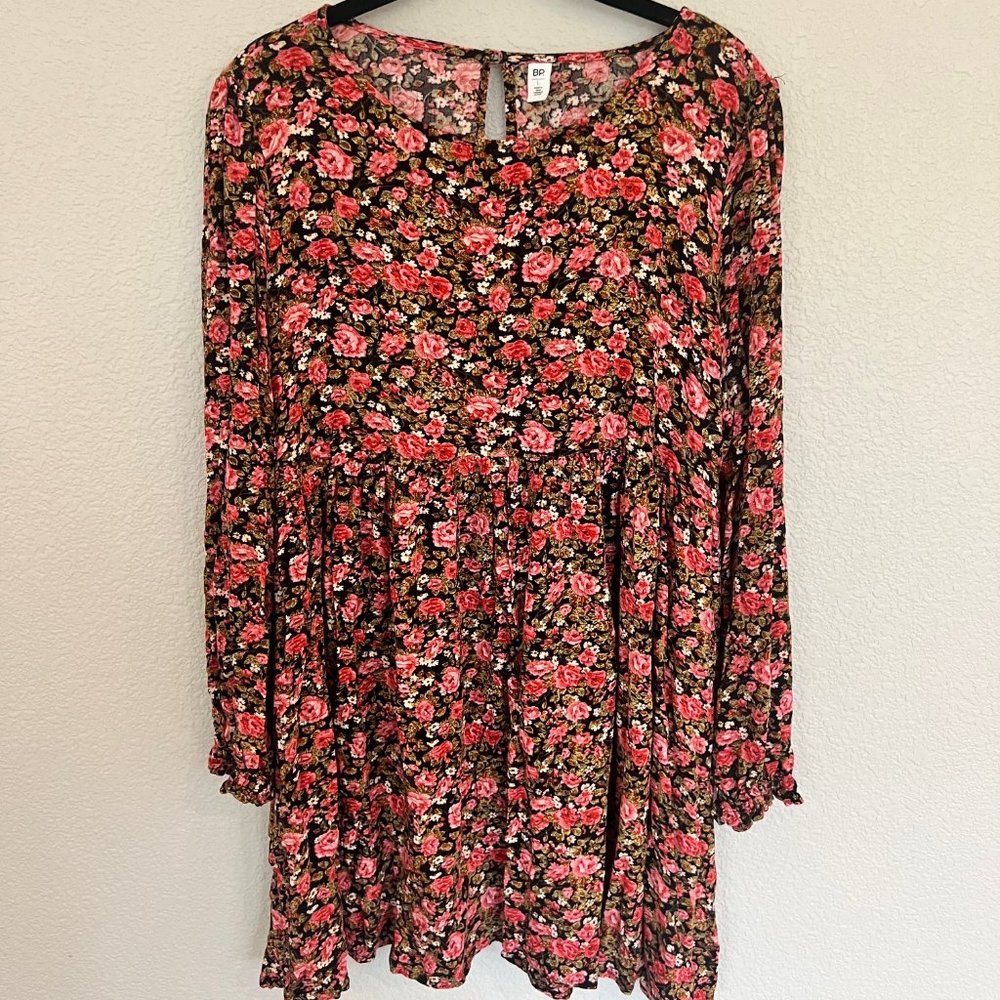 Pink-Red Floral Dress